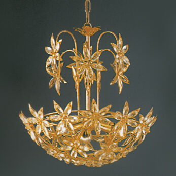 lampadario sweet flower oro 24 kt murano made italy arredo luce lucilla