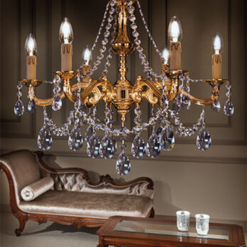 gold light and crystal  illuminazione cristallo crystal lucilla made italy lampadario applique lampada 751.c6